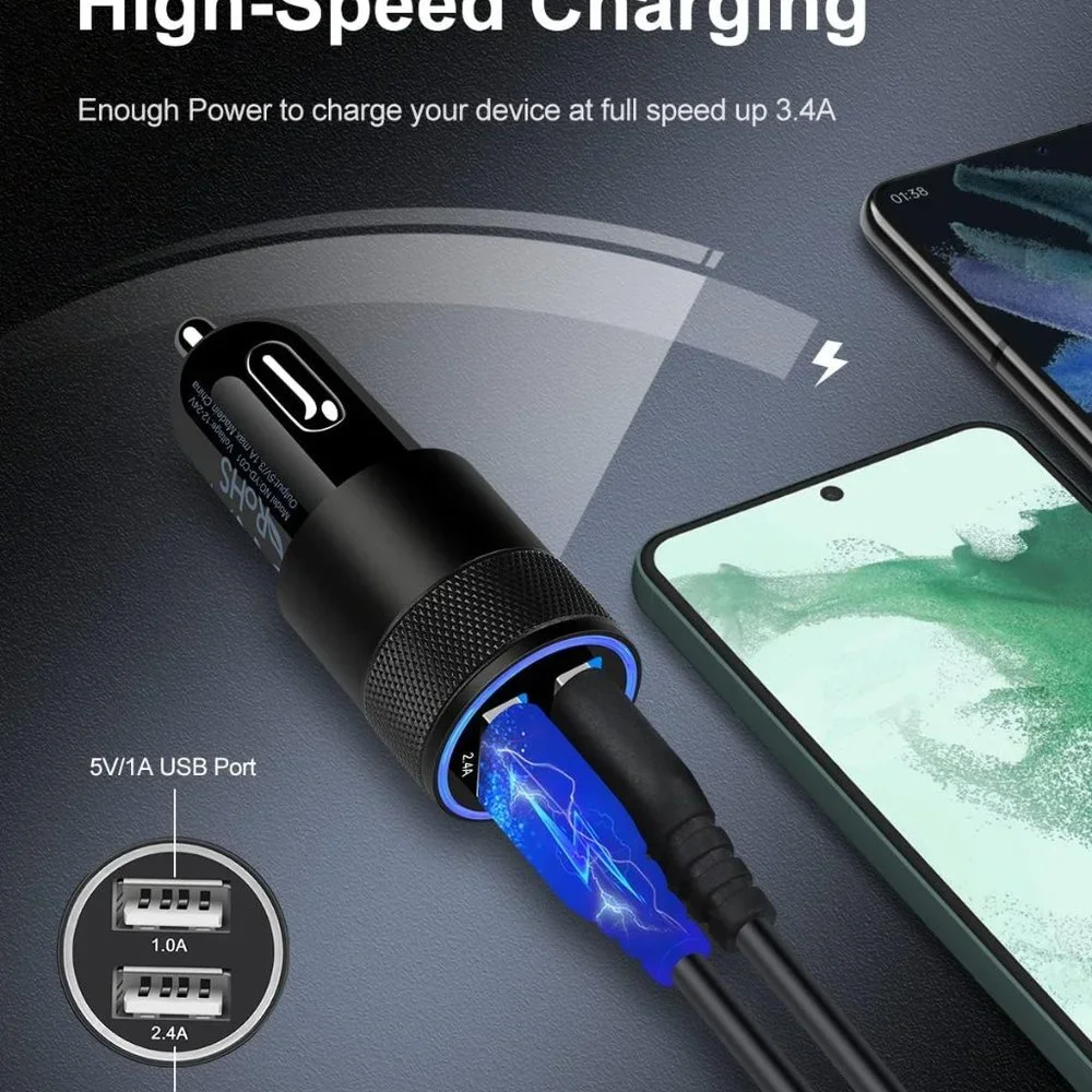 [5pcs] Car Charger Adapter, AILKIN USB Multi Port Fast Charging Plug